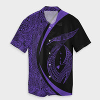 Hawaii Fish Hook Polynesian Hawaiian Shirt - Circle Style Purple - AH Unisex Black - Polynesian Pride