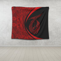 Hawaii Fish Hook Polynesian Tapestry - Circle Style Red - AH - Polynesian Pride