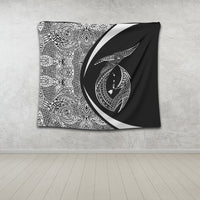 Hawaii Fish Hook Polynesian Tapestry - Circle Style White - AH - Polynesian Pride