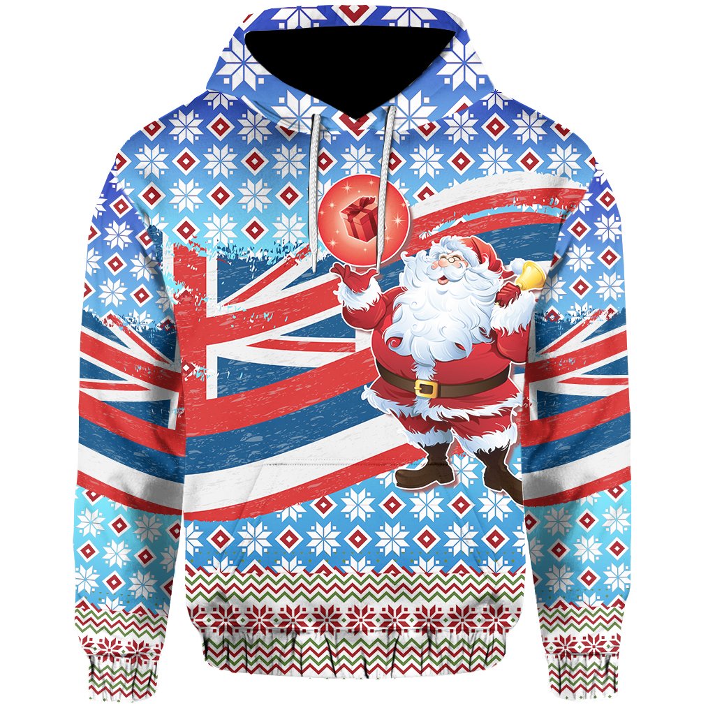Hawaii Flag Santa Claus Pattern Christmas Hoodie Noel Style - Polynesian Pride