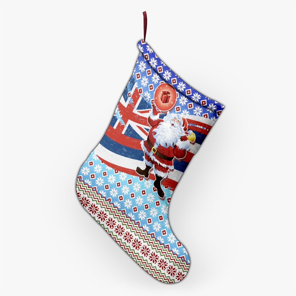 Hawaii Flag Santa Claus Pattern Christmas Stockings - Noel Style - AH - Polynesian Pride