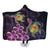 Hawaii Galaxy Turtle Hibiscus Hooded Blanket - AH Hooded Blanket White - Polynesian Pride