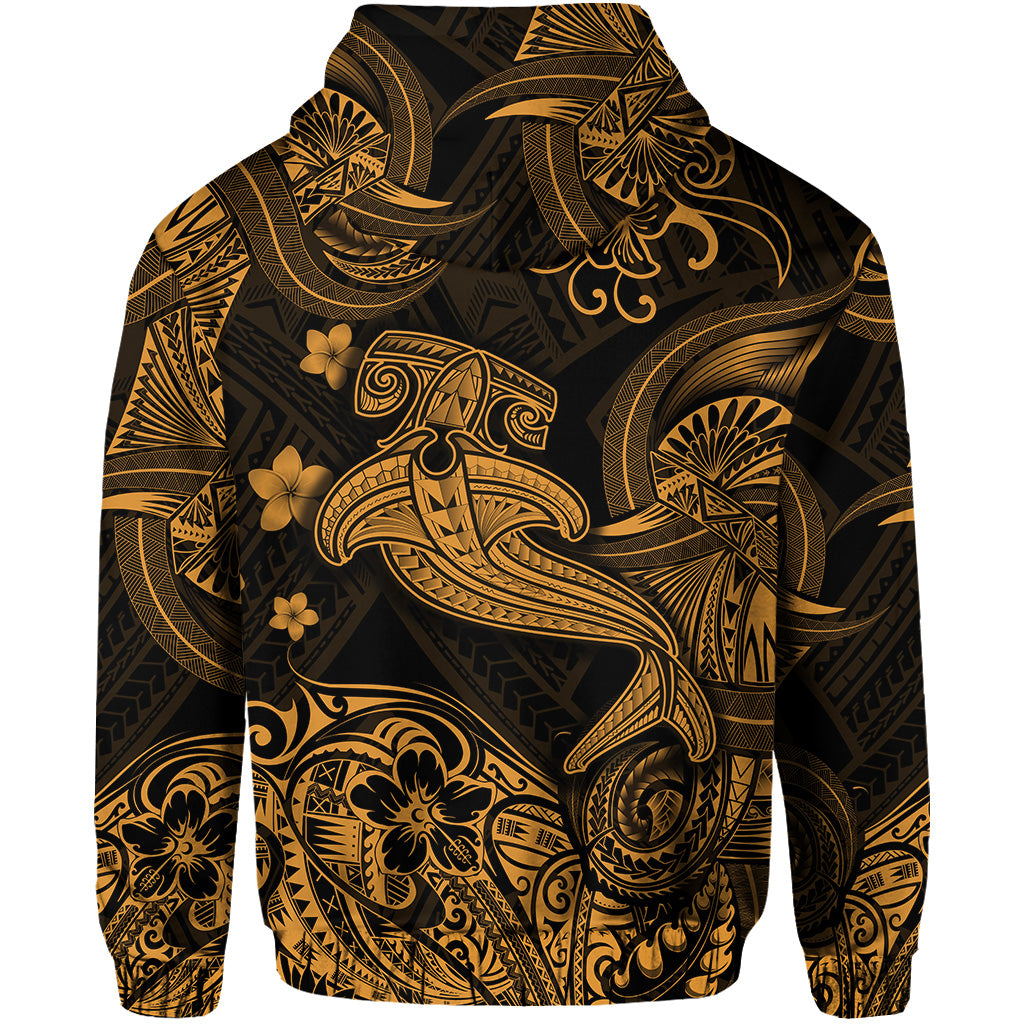 Hawaii Hammer Shark Polynesian Zip Hoodie Unique Style Gold LT8 - Polynesian Pride