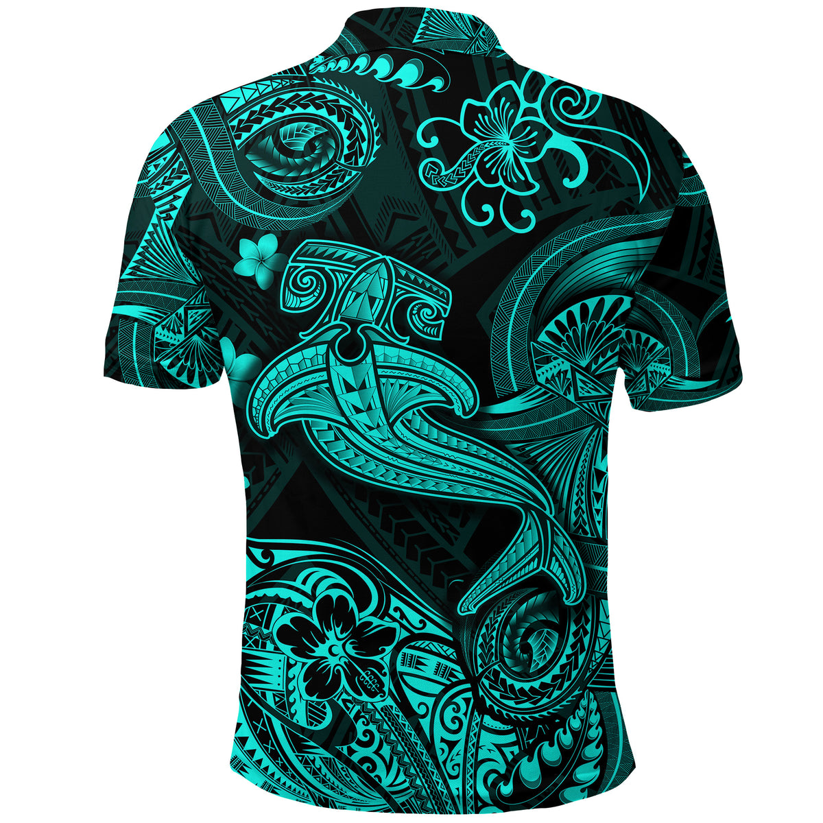 Hawaii Hammer Shark Polynesian Polo Shirt Unique Style Turquoise LT8 - Polynesian Pride