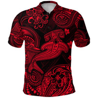 Custom Hawaii Hammer Shark Polynesian Polo Shirt Unique Style Red LT8 - Polynesian Pride
