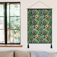 Hawaii Hibiscus And Plumeria Green Hanging Poster - AH Hanging Poster 50 x 75 cm Cotton And Linen - Polynesian Pride
