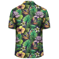 Hawaii Hibiscus And Plumeria Green Hawaiian Shirt - Polynesian Pride