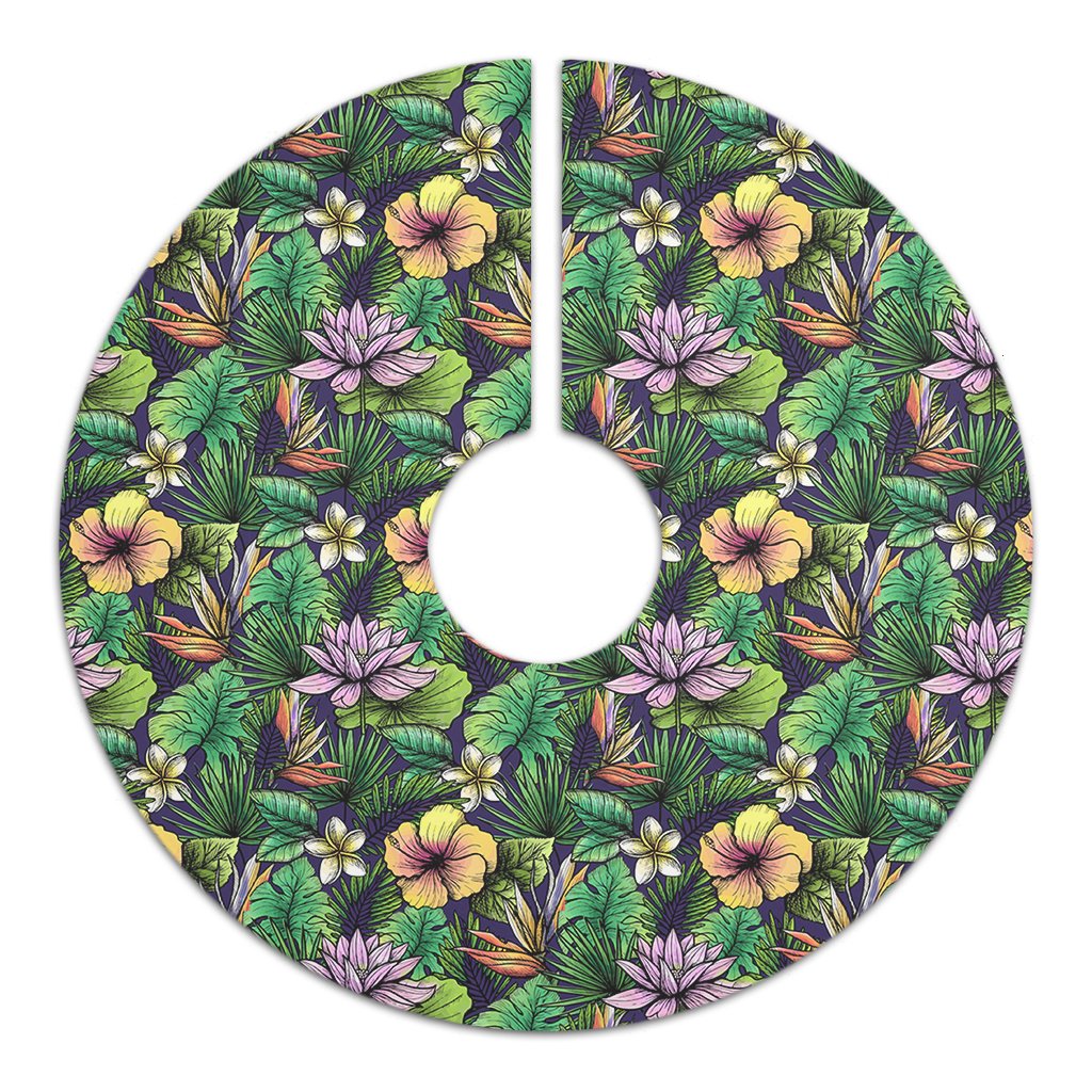 Hawaii Hibiscus And Plumeria Green Tree Skirt - Polynesian Pride