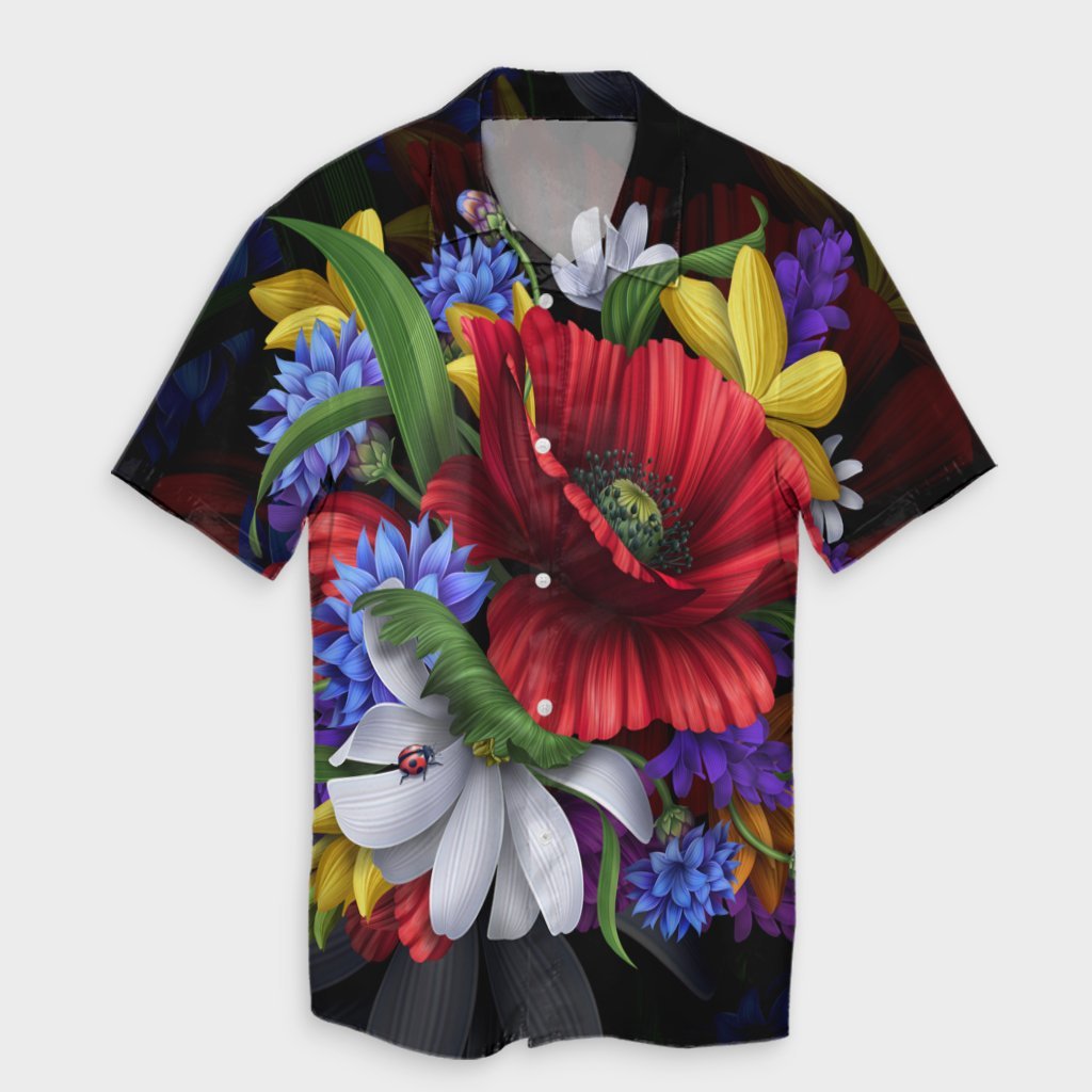 Hawaii Hibiscus Flower Beautiful Hawaiian Shirt - AH Unisex Black - Polynesian Pride