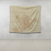 Hawaii Hibiscus Plumeria Kanaka Polynesian Vintage Tapestry - AH - Polynesian Pride