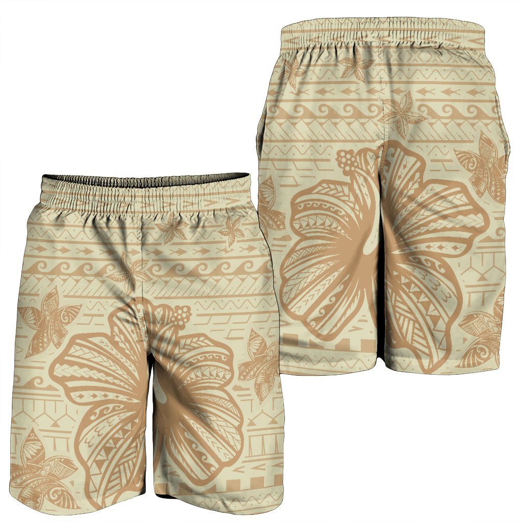 Hawaii Hibiscus Plumeria Kanaka Polynesian Vintage Men's Shorts - AH - Polynesian Pride