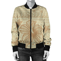 Hawaii Hibiscus Plumeria Kanaka Polynesian Vintage Bomber Jacket - AH - Polynesian Pride