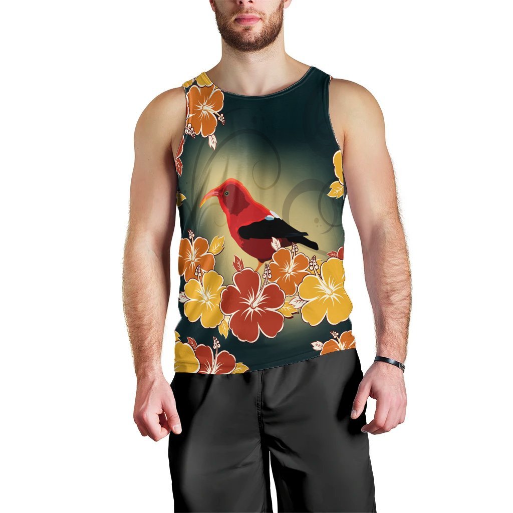 Hawaii Honeycreeper Hibiscus Tank Top - AH Black - Polynesian Pride
