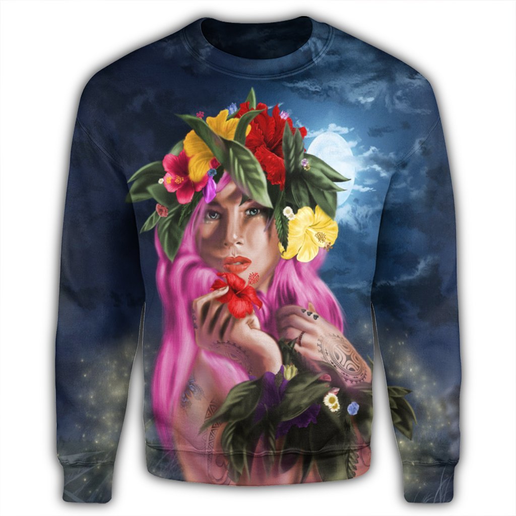 Hawaii Kanaka Colorful Hula Girl Sweatshirt - Dinh Style - Polynesian Pride