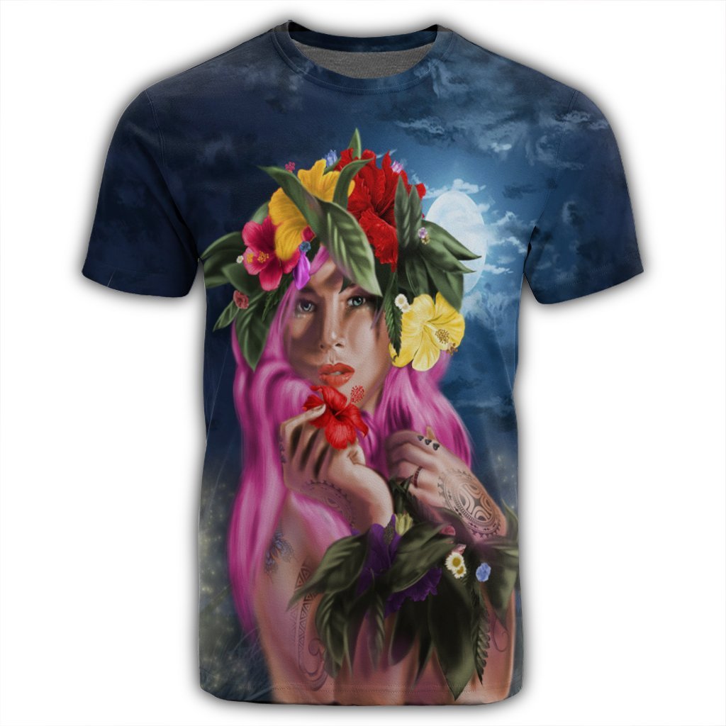 Hawaii Kanaka Colorful Hula Girl T Shirt Dinh Style - Polynesian Pride