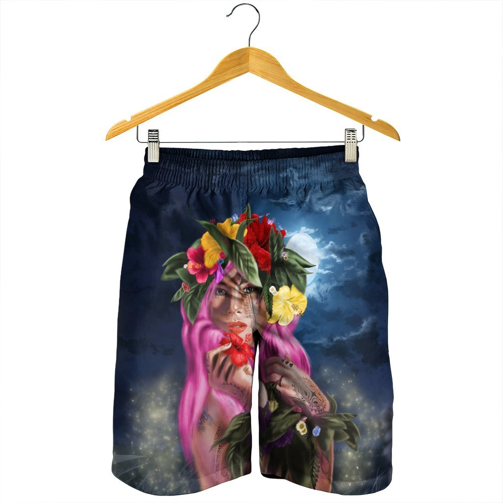 Hawaii Kanaka Colorful Hula Girl Men's Shorts - Dinh Style - Polynesian Pride