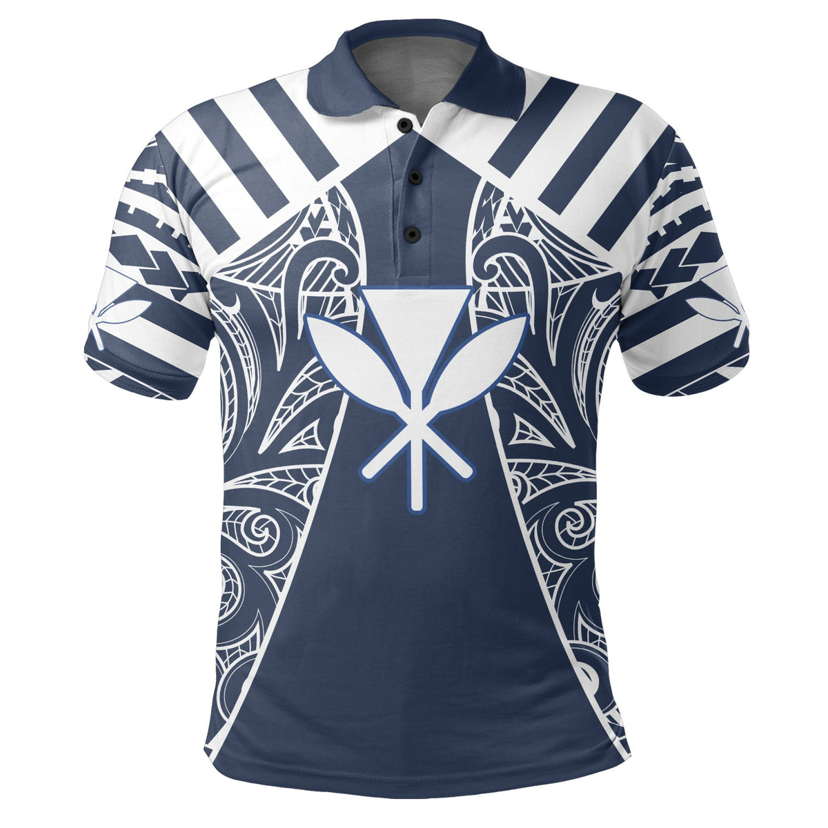 Hawaii Kanaka Football Jersey Polynesian Polo Shirt Blue Victor Style - Polynesian Pride