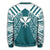 Hawaii Kanaka Football Jersey Polynesian Sweatshirt - Cyan & White - Victor Style - AH - Polynesian Pride