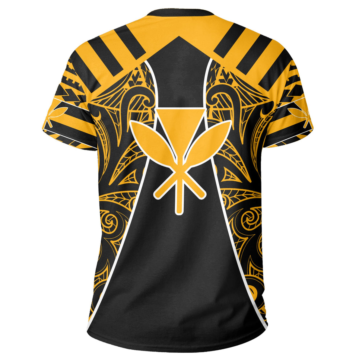 Hawaii Kanaka Football Jersey Polynesian T Shirt Black & Yellow Victor Style - Polynesian Pride