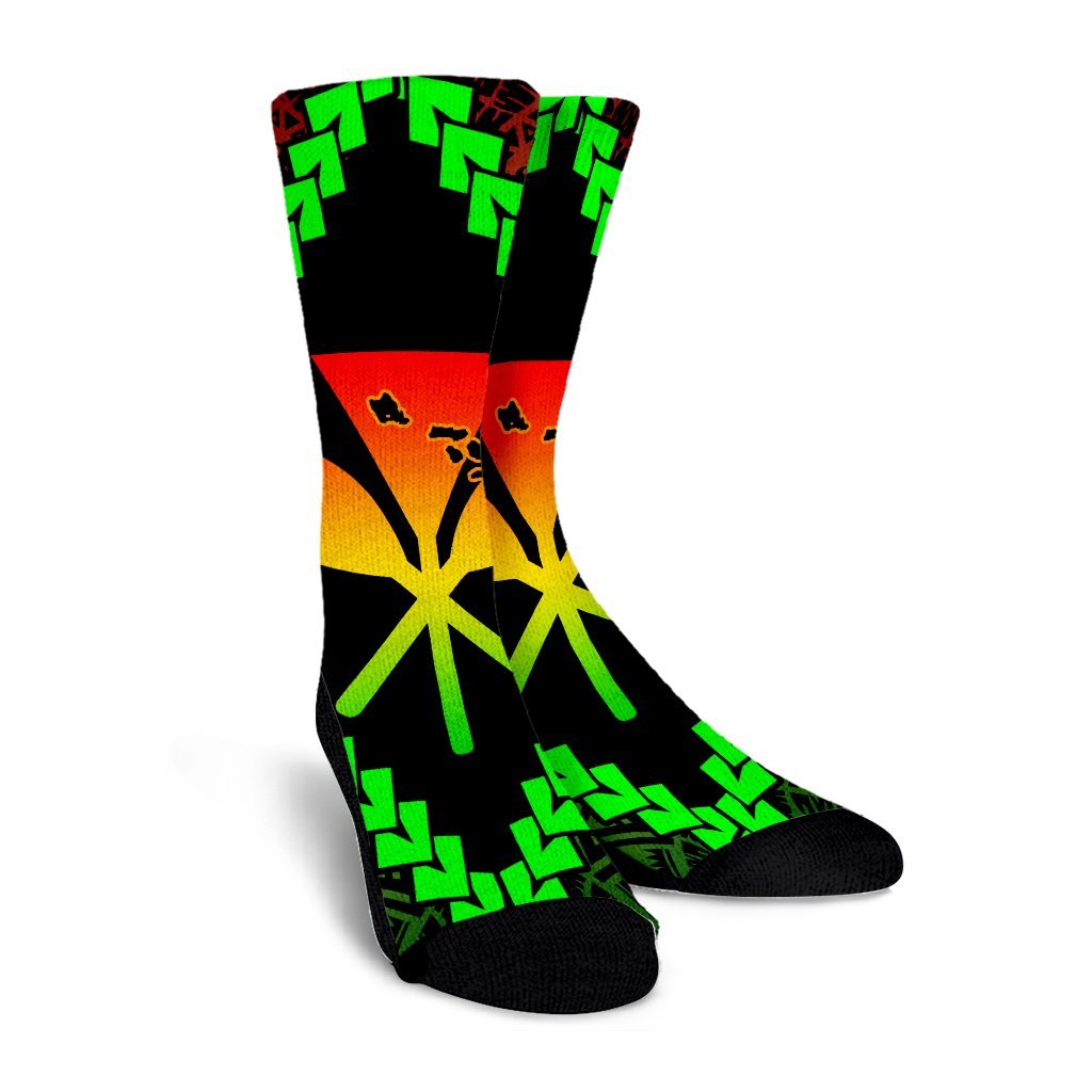 Hawaii Kanaka Kakau Polynesian Crew Socks - AH - Polynesian Pride