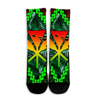Hawaii Kanaka Kakau Tropical Polynesian Crew Socks - AH - Polynesian Pride