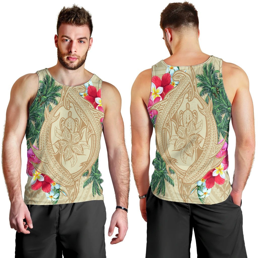 Hawaii Kanaka Maoli Palm Trees Turtle And Sharks Tank Top - AH - Polynesian Pride