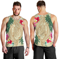 Hawaii Kanaka Maoli Palm Trees Turtle And Sharks Tank Top - AH - Polynesian Pride