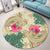 Hawaii Kanaka Maoli Plumeria Palm Trees Hammer Shark Round Carpet - AH - Polynesian Pride