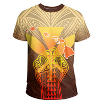 Hawaii Kanaka Map Hand Polynesian T Shirt Susi Style - Polynesian Pride