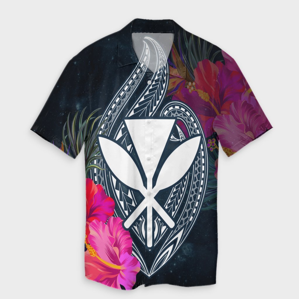 Hawaii Kanaka Polynesian Hibiscus Hawaiian Shirt - AH Unisex Black - Polynesian Pride