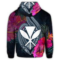Hawaii Kanaka Polynesian Hibiscus Zip Hoodie - Polynesian Pride