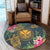 Hawaii Kanaka Turtle Hibiscus Plumerian Polynesia Round Carpet - Alena Style - AH - Polynesian Pride