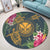 Hawaii Kanaka Turtle Hibiscus Plumerian Polynesia Round Carpet - Alena Style - AH - Polynesian Pride