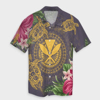 Hawaii Kanaka Turtle Hibiscus Plumerian Polynesia Hawaiian Shirt - Alena Style Purple - AH Unisex Black - Polynesian Pride