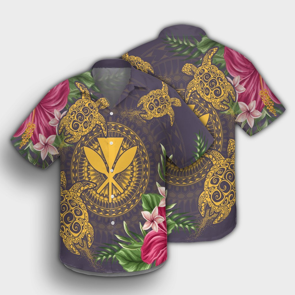 Hawaii Kanaka Turtle Hibiscus Plumerian Polynesia Hawaiian Shirt - Alena Style Purple - AH - Polynesian Pride