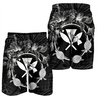 Hawaii Kanaka Turtle Hibiscus Polynesian Men's Shorts - Anthea Style - AH - Polynesian Pride