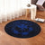 Hawaii Kanaka Turtle Hibiscus Polynesian Round Carpet - Anthea Style Blue - AH - Polynesian Pride