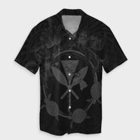 Hawaii Kanaka Turtle Hibiscus Polynesian Hawaiian Shirt - Anthea Style Gray - AH Unisex Black - Polynesian Pride