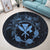 Hawaii Kanaka Turtle Hibiscus Polynesian Round Carpet - Anthea Style Pastel Blue - AH - Polynesian Pride