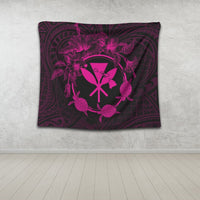 Hawaii Kanaka Turtle Hibiscus Polynesian Tapestry - Anthea Style Pink - AH - Polynesian Pride