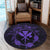 Hawaii Kanaka Turtle Hibiscus Polynesian Round Carpet - Anthea Style Purple - AH - Polynesian Pride