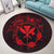 Hawaii Kanaka Turtle Hibiscus Polynesian Round Carpet - Anthea Style Red - AH - Polynesian Pride