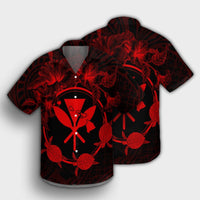 Hawaii Kanaka Turtle Hibiscus Polynesian Hawaiian Shirt - Anthea Style Red - AH - Polynesian Pride