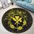 Hawaii Kanaka Turtle Hibiscus Polynesian Round Carpet - Anthea Style Yellow - AH - Polynesian Pride