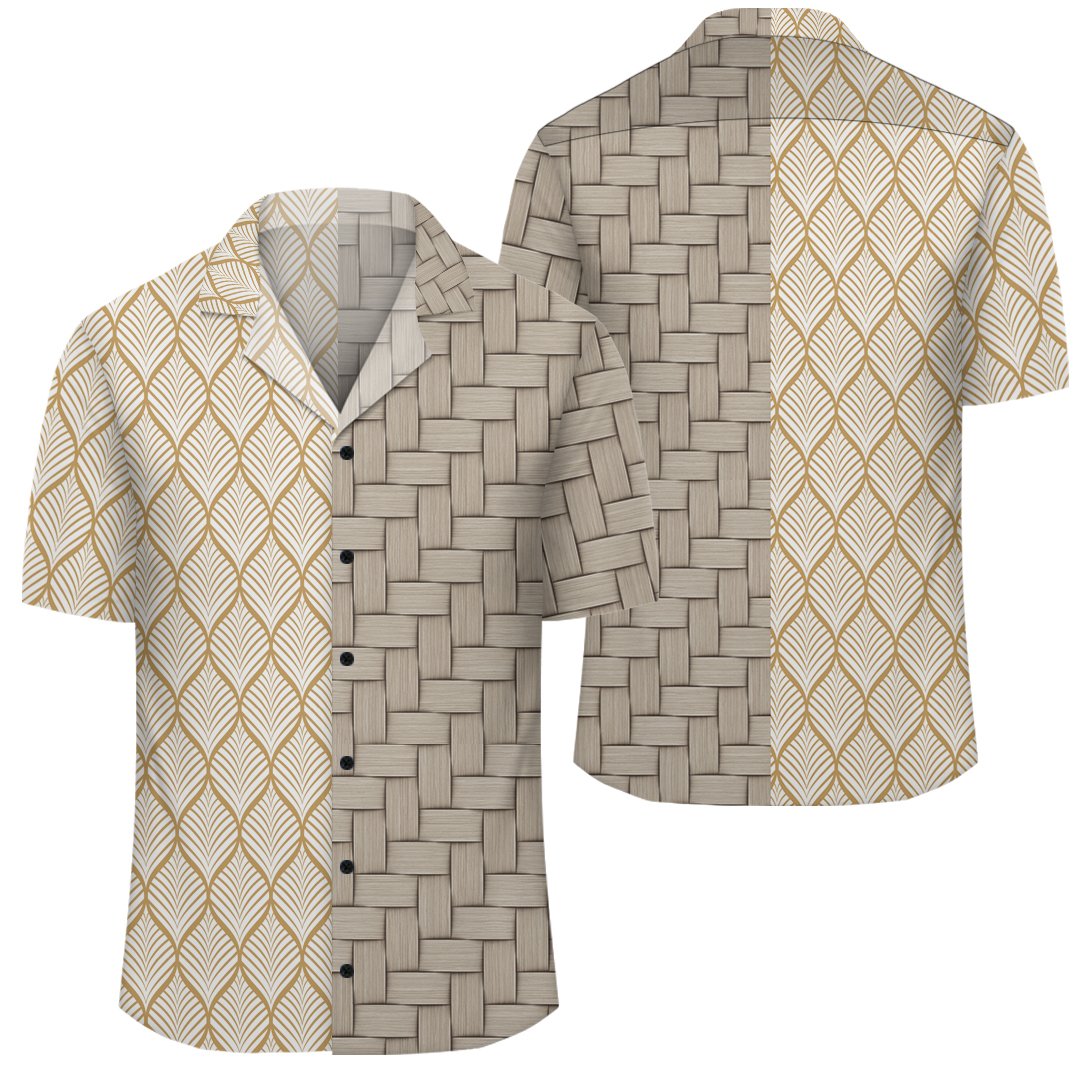 Hawaii Leaves Seamless Pattern Lauhala Moiety Hawaiian Shirt Unisex Art - Polynesian Pride