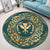 Hawaii Map Classic Floral Round Carpet Green - AH - Polynesian Pride