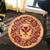 Hawaii Map Classic Floral Round Carpet Red - AH - Polynesian Pride