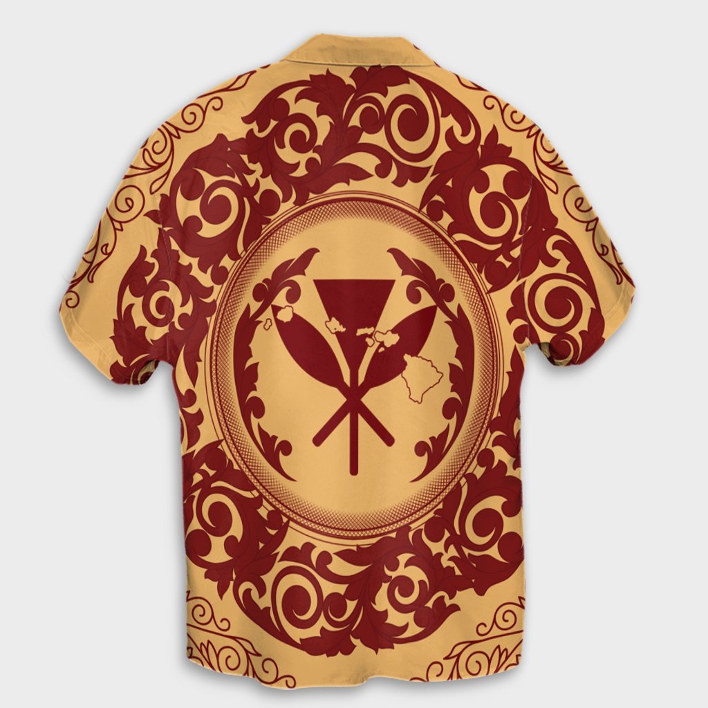 Hawaii Couple Outfits Hawaii Matching Dress and Hawaiian Shirt Hawaii Map Classic Floral Red - Polynesian Pride