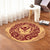 Hawaii Map Classic Floral Round Carpet Red - AH - Polynesian Pride