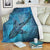 Hawaii Map Kanaka Galaxy Shark Premium Blankets - AH White - Polynesian Pride